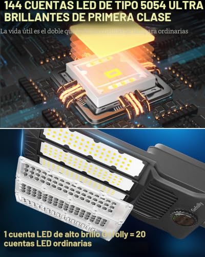 Luz solar exterior IP67 para iluminar el jardín, caminos y el garaje 4