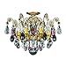 Schonbek 3584-48CL Swarovski Lighting Renaissance Rock Crystal Flush Mount Lighting Fixture, Antique Silver