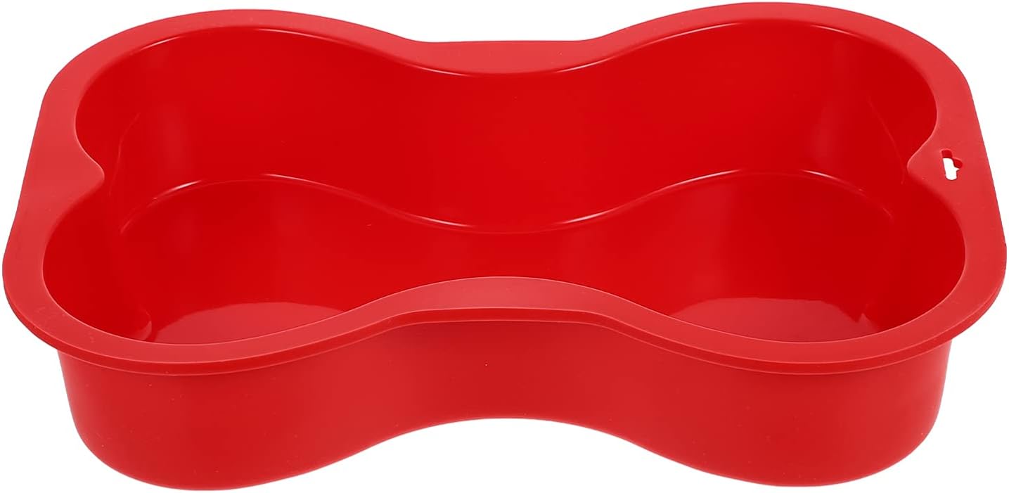 Bone Cake Mold Bread Loaf Pan DIY Bake Tool Dog Cake Pan Bone- Shaped Baking Chocolate Moulds Candy Mold Chocolate Bar Mold Cheesecake Bakeware Pan Silica Gel Puppy Dog Bowl