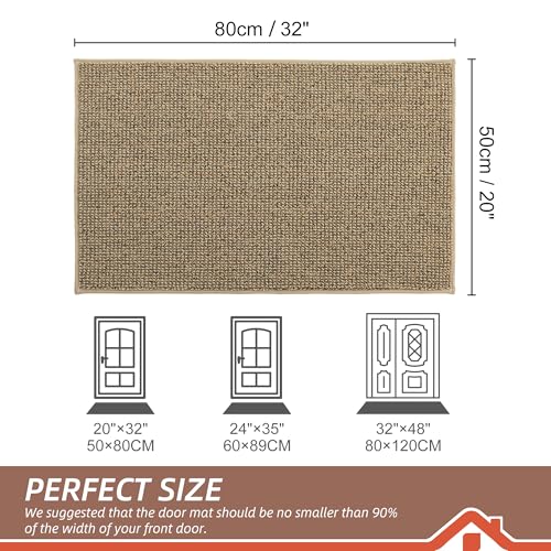 Beqhause Dirt Trapper Door Mat 20 Inch X 32", Non-Slip Washable Doormats Entrance Mat, Dirt Resistant And Absorbent Welcome Mat thumb #1