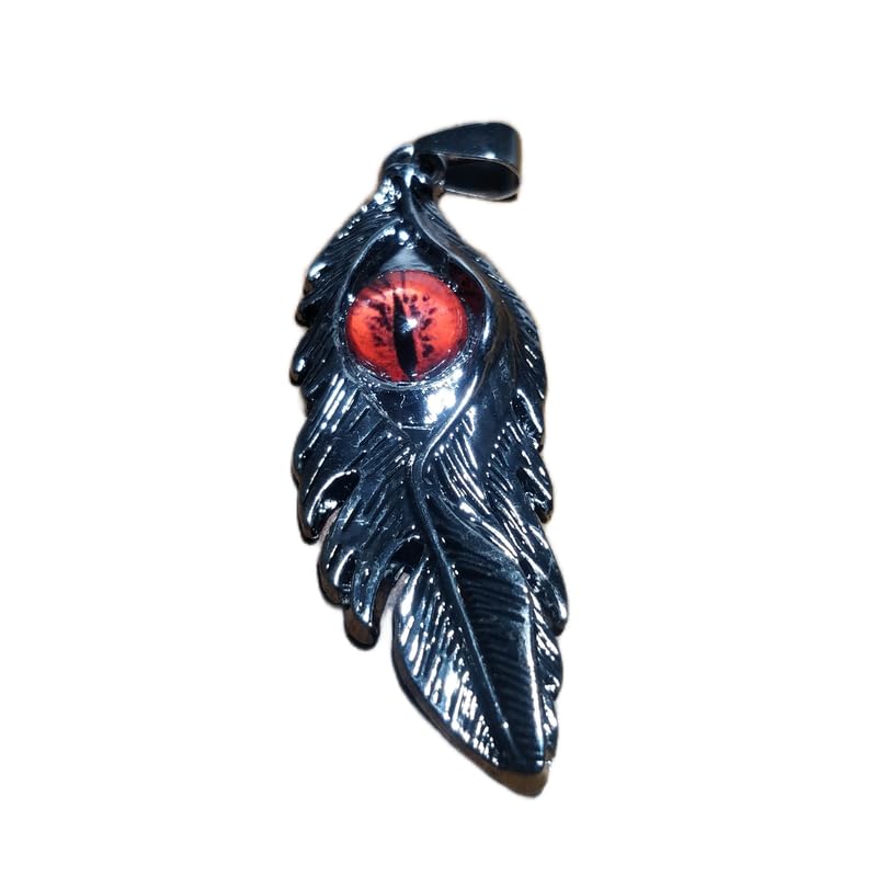 Stainless Steel Dragon Eye Feather 58X20mm Pendant Silver Plated Charm Necklace Without Chain Handmade For Men & Women Power Symbol Meaningful Jewelry |LK_SSC_0223-image-44