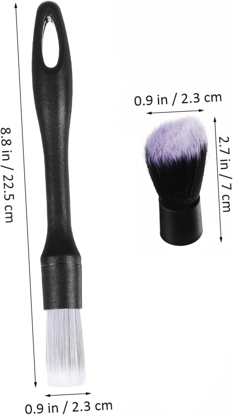 IMIKEYA 1Set Car Detailing Brush Kit with Replacement Brush Heads Portable and Efficient Interior Detailing Tools for Cleaning Air Vents Seats and More