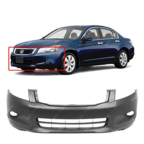 MBI AUTO - Primered, Front Bumper Cover Fascia for 2008 2009 2010 Honda Accord V6 08 09 10, HO1000255