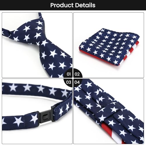 Boys Tie and Pocket Square Set Pre-tied Kids Necktie Age 8-12 Years Wedding Graduation School Uniforms with Gift Box3