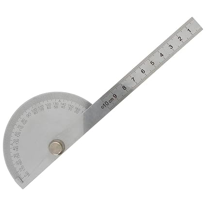 Utoolmart Protractor Ruler Staninless Steel 10cm Anger Gauge Finder Rotary 0-180 Degree Measuring Ruler Tool