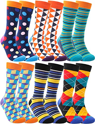 Image of MOGGEI Funny Socks for Men Women Fun Cozy Crazy Novelty Fashion Cotton Boot Breathable Printed 6 Pairs