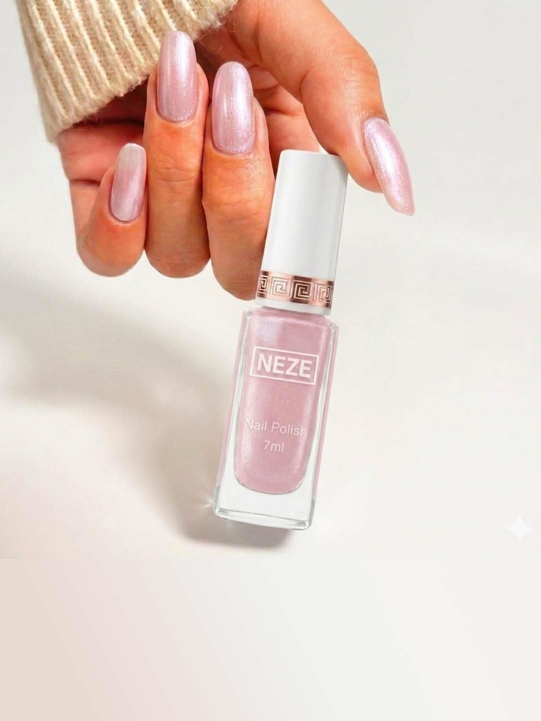 Buy NEZE Nail Polish, 7ml, Shimmer Pink | Pearlescent Finish