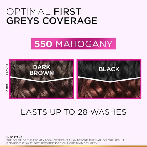 Image of L'Oreal Paris Casting Creme Gloss Hair Color With Glycolic Gloss Complex | 5X Glossier Hair Color | Shade 550 - Mahogany | 60g + 40ml + 60g