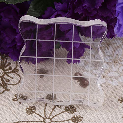 Fdit Stamp Blocks Acrylic Clear Stamping Blocks Acrylic Stamp Block with Grid Lines for Scrapbooking Crafts Making(7.5 * 7.5cm) - Image 2