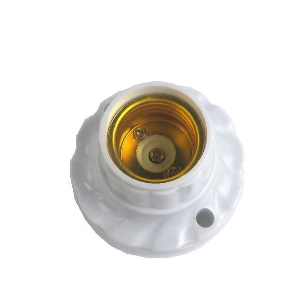Portalampada A Vite A Fondo Piatto 20 Pezzi Di 70Mm Di Diametro Circolare E27 Portalampada Filettato In Plastica Ignifuga, Portalampada Resistente Alla Pressione, Bianco 220V Resi
