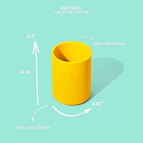 Miniatura 2 de Avanchy Vaso irrompible de silicona para bebé, vasos para niños pequeños, niños y adultos, 12 onzas, color verde