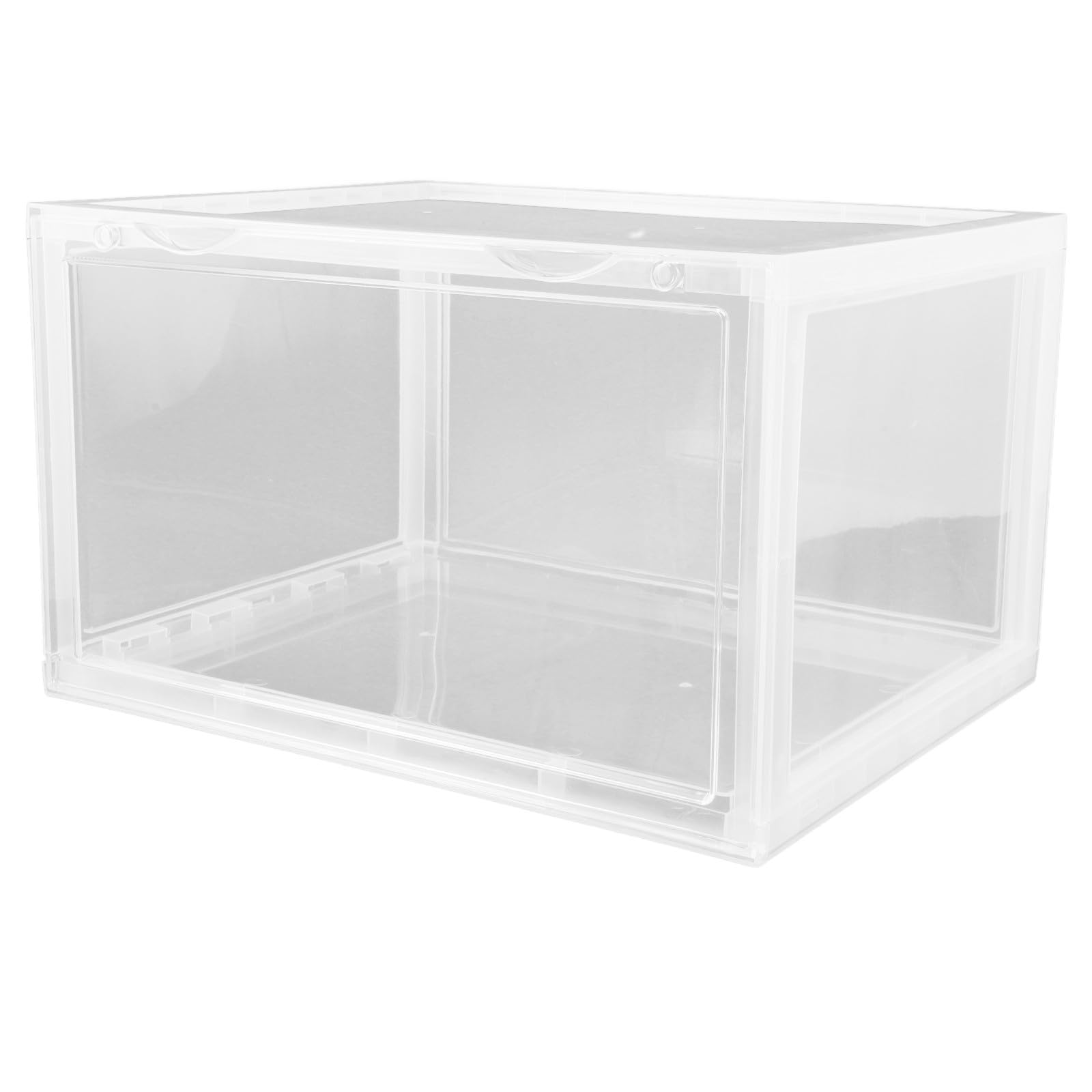 Caja de Zapatos Transparente con Puerta Magnética Lateral Contenedor Apilable de Acrílico para Zapatillas Organizador de Almacenamiento de Zapatos para Hogar y Oficina