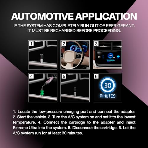 Image of ERRECOM Extreme Ultra | A /C Leak Stop for Vehicle A /C Systems | Works with All Refrigerants and Lubricants | Includes R1234yf and R134a Adapters | 0.2 fl oz (6 mL) Cartridge
