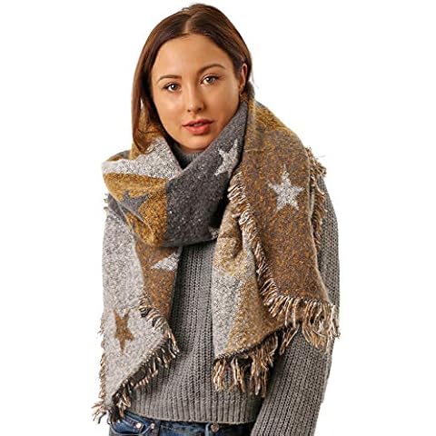Style Slice Soft Star Blanket Scarves Scarfs Women Star Warm Winter Scarfs Long Oversized Warm this Winter Pashmina Shawls Birthday Christmas Gifts For Her Cover