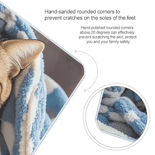 Báscula digital para baño con vidrio templado y pantalla LCD miniatura 4