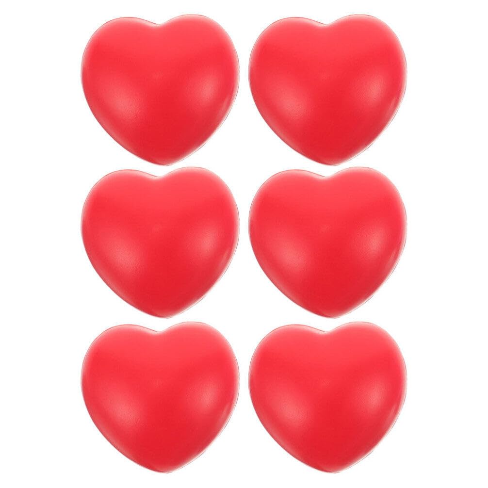 6Pcs heart-shaped hand grip balls for finger strengthening, pu squeeze therapy balls for seniors, compact and lightweight hand exercise tool for daily use