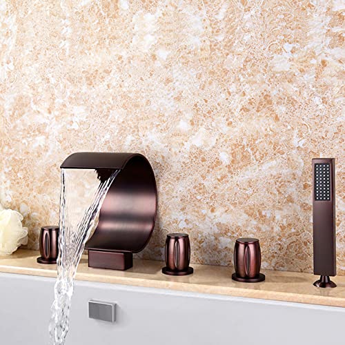 Mitigeur de douche à main extractible baignoire encastrable 5 trous