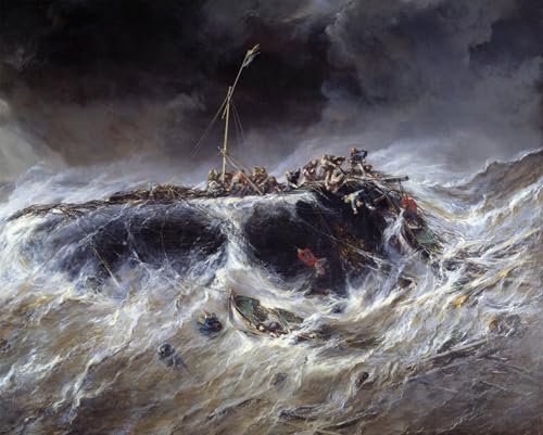 Lienzo arte pintura Isabey L'affondamento delle tre stuoie 60x90cm