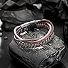 Speroto Mens Bracelet, Adjustable Premium Leather Bracelet for Men Brown Stainless Steel Magnetic Clasp, Multi-Layer Braided Genuine Leather Bracelet Gift Idea for Men/Women (Brown, 8.5'') #3
