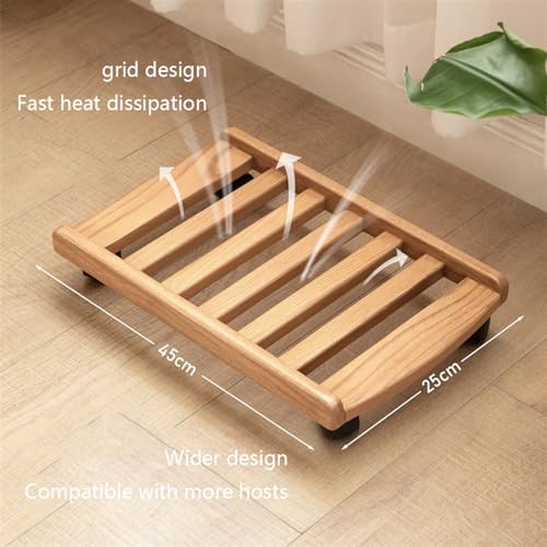 Soporte ajustable para torre de CPU con ruedas giratorias, soporte móvil para PC, carrito para gaming para oficina en casa, Nogal miniatura 4