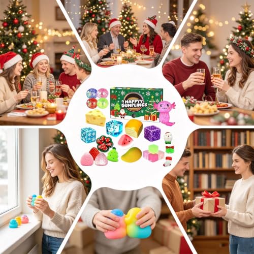 Calendario de Adviento navideño ideal para regalar a niños y coleccionistas de juguetes squishy 4