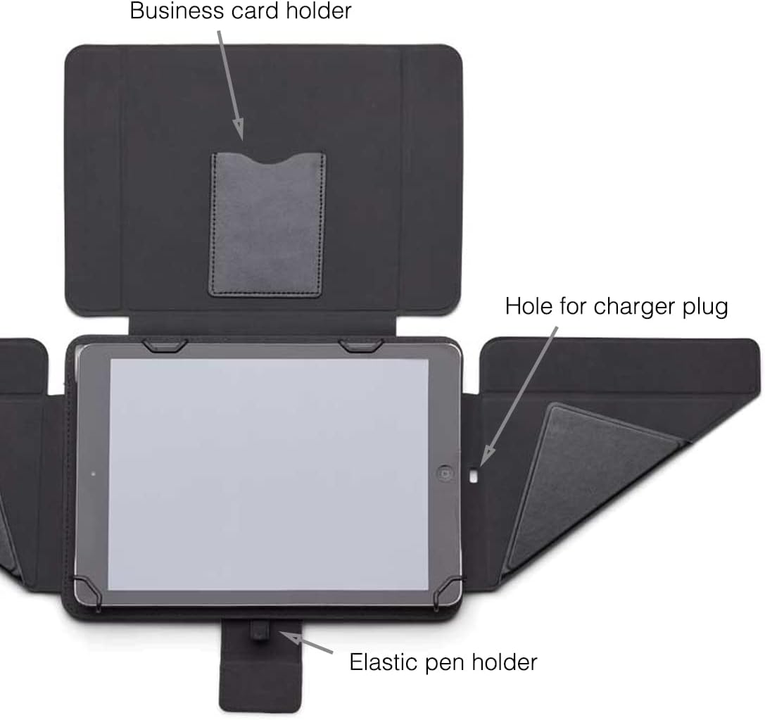 4-in-1 Tablet/iPad Sun Shade Lux Cover with Built-in Hood - Screen Shade, Privacy, Heat Protection, Contrast Enhancement - Universal Self-Standing Cover for 9,7”-11” - Black