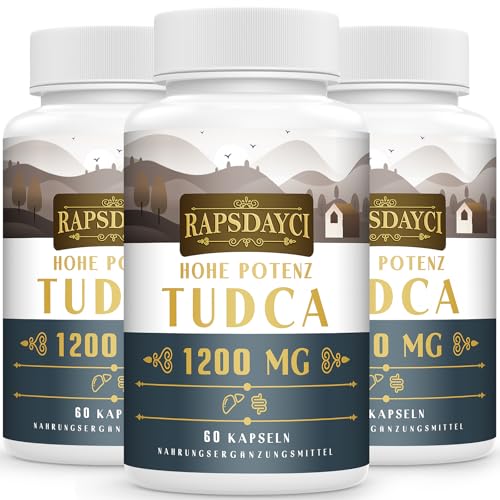 TUDCA de alta dosis (1200 mg por porción), 180 cápsulas – sales biliares de ácido tauroursodesoxicólico, suplemento alimenticio para el hígado | sin OMG, sin gluten
