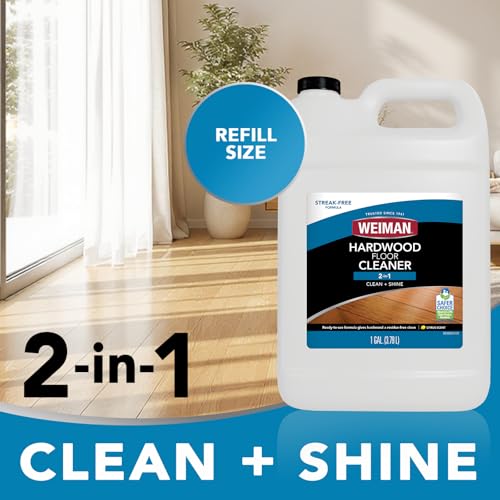 Image of Weiman Hardwood Floor Cleaner Gallon and Refillable Squeeze Bottle - Finished Wood Surfaces