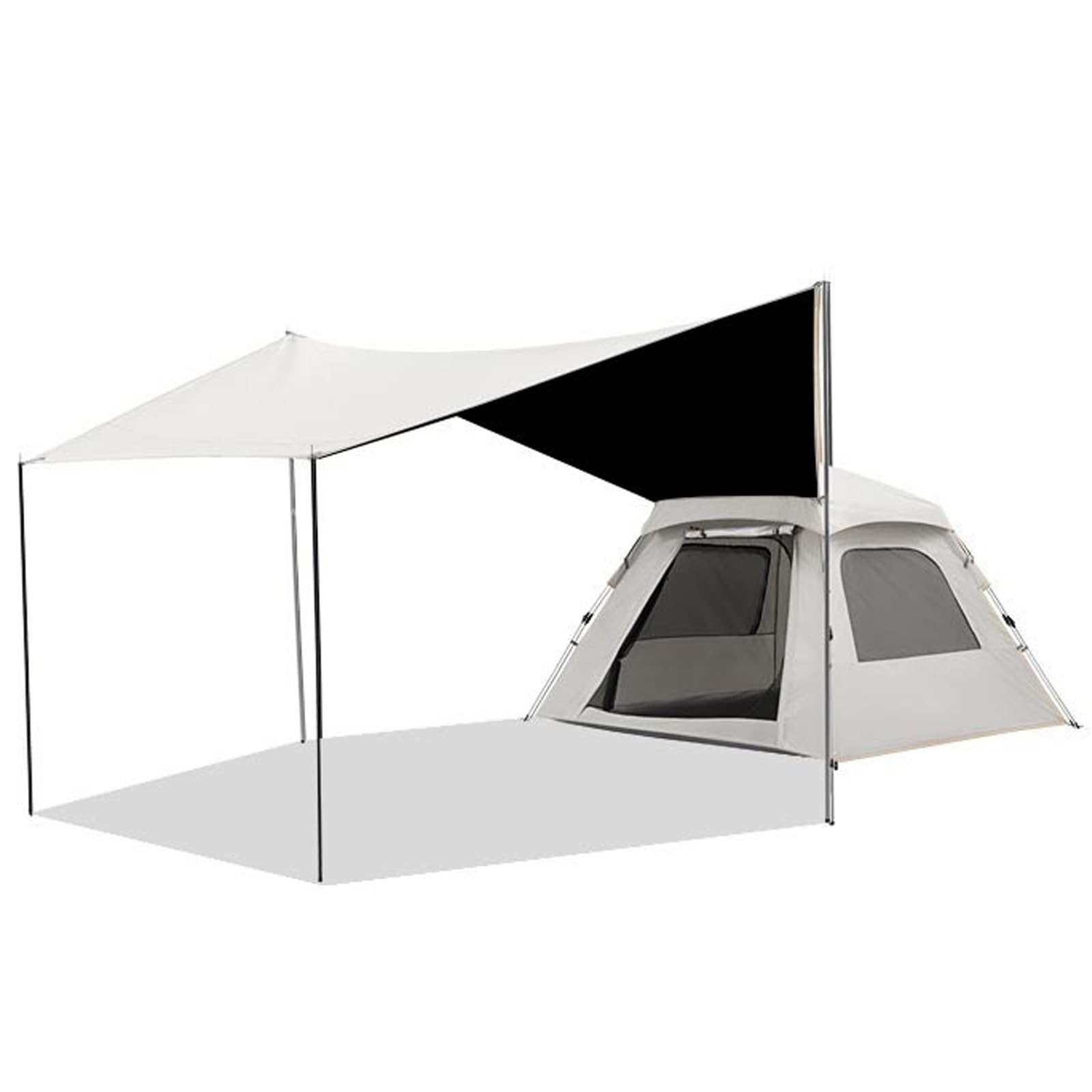 3-5 People Camping Tent with Canopy, Pop Up Fast Pitch Tent Grea, Waterproof Windproof for Outdoor Picnic Hiking Glamping(White (Vinyl), 5-8 People Tent) : Sports & Outdoors