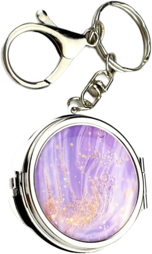 Lovely Design Magnifying Mirror Keychain Pendant for Portable Beauty Essential