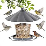yolzhxe Mangeoire Oiseaux Suspendue, 820ml Mangeoire Oiseaux Exterieur, Pliable Mangeoires Plastique Transparent Bird Feeder Peut être Suspendu aux Branches ou aux Balcons