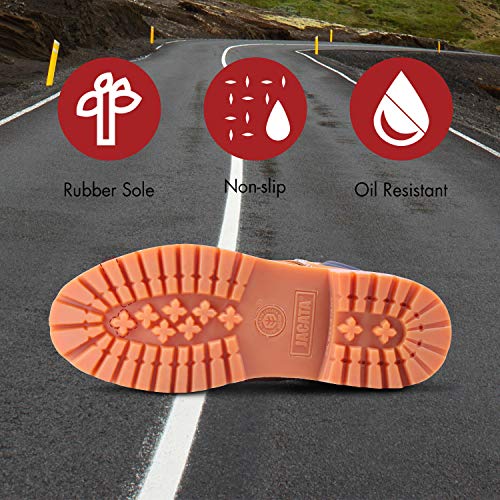 Jacata Men's Water Resistant Leather Work Boot Rubber Sole Construction Oil Resistant Utility Industrial Boots (Size 8.5) #TOP4