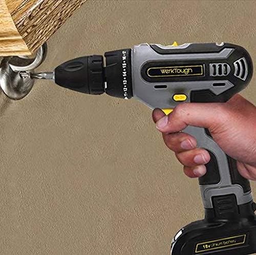 Werktough D011 18/20V Cordless Drill Driver Li-ion Battery 2 Variable Speed Fast Charger Powerful Screwdriver Tool Kit Gift Box Tool Set