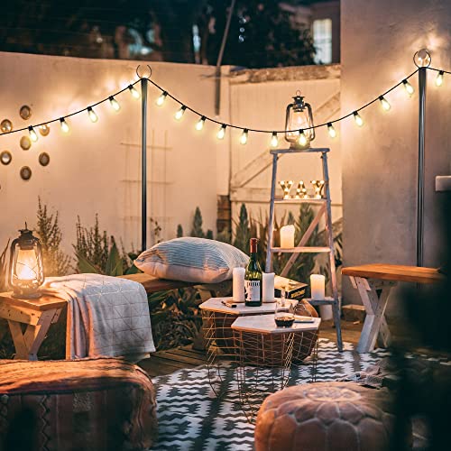 Sandinrayli String Light Poles,6 Pack Poles For String Lights,9 Ft Metal Pole For Outdoor Solar String Lights, String Lights Pole For Backyard, Deck, Patio, Bistro, Outside #TOP3