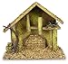 Nativity Creche - Medium Nativity Stable Covered with Moss and Wood Chips - Wooden Creche for Nativity Scene