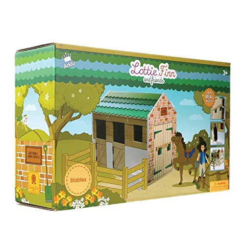 Image of Lottie Dolls Stable Playset | Toy Farm Playset | Toy Barn | Toy Horse Stable Playset | Wooden Barn