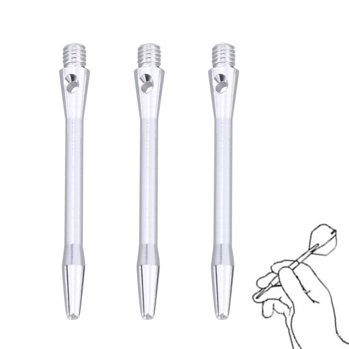 GOOHOCHY 12pcs Darts Shafts Set 4.5mm Aluminum Alloy Shafts 2BA Thread Professional Accessories