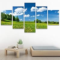 SIGNWIN 5 Panel Canvas Wall Art Modern Art Country Dramatic Global Landscape Multicolor Photography for Home Decorations Ready to Hang - 60