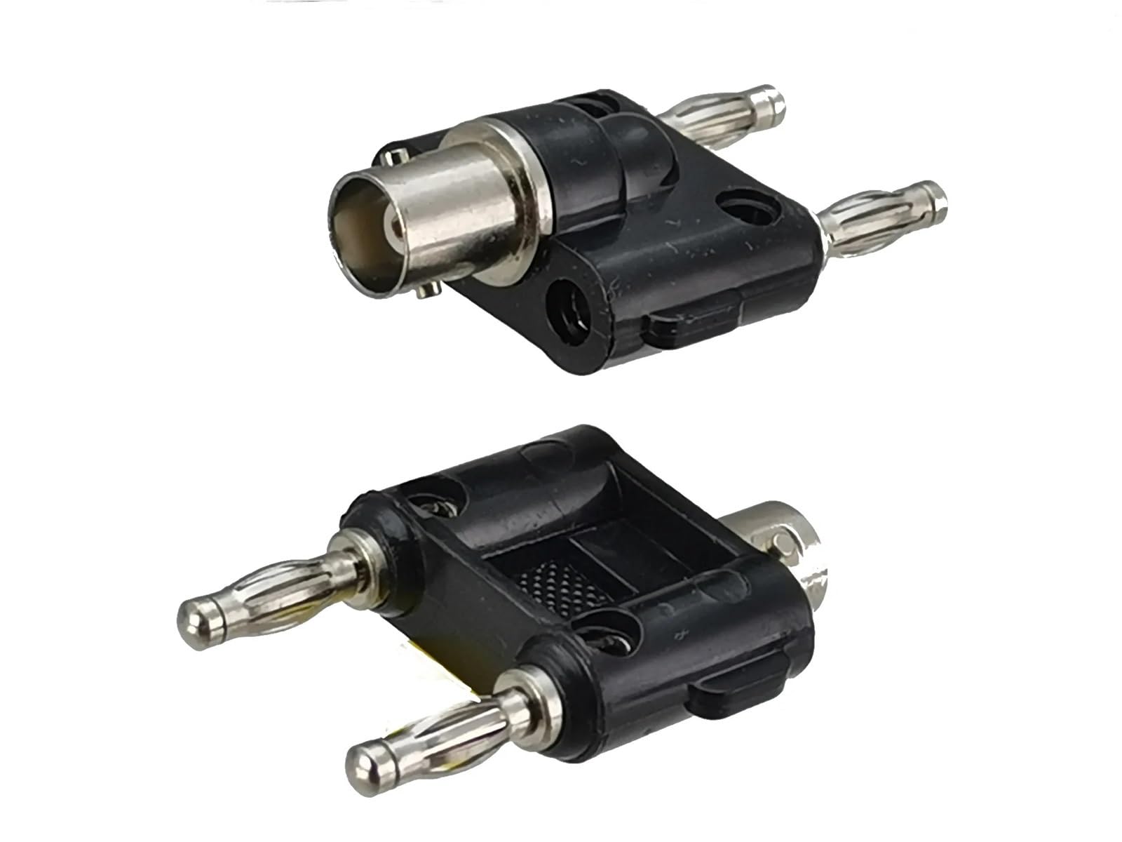 MXXDMOPD 1pcs Adapter Connector BNC to 2 Dual Banana Male Plug & Female Jack RF Coaxial Converter(BNC F to 2x Banana M)
