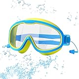 💦【Gafas de natación para niños con tapones para los oídos】-Nuestra máscara de natación, con tapones para los oídos conectados, no es necesario usar tapones para los oídos por separado. En el campo submarino, el espejo facial, que sella herméticamente, antideslizante, evita fugas y asfixia de agua, es la mejor opción para niños y adolescentes en el buceo.