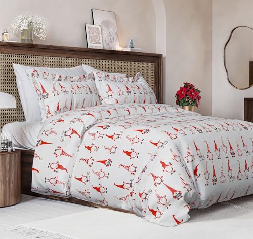 Image of Christmas Duvet Cover King Size - 104 x 90, Holiday Gnomes Red