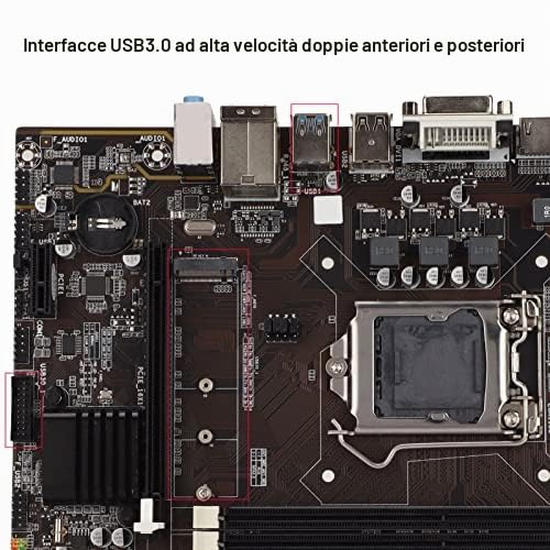 Fockety Scheda Madre, Scheda Madre per Computer Desktop B85 DDR3, SATA, USB, Disco Rigido M.2 Interfaccia CPU 1150 Pin Scheda di Rete 100M Scheda Madre da Gioco più Veloce