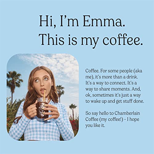 Chamberlain Coffee Careless Cat Blend, Half Caffeinated Medium Roast Organic Coffee with Warm Notes of Toasted Almonds, Semisweet Chocolate, Butterscotch Candy, Raisin, Fresh Ground 12oz