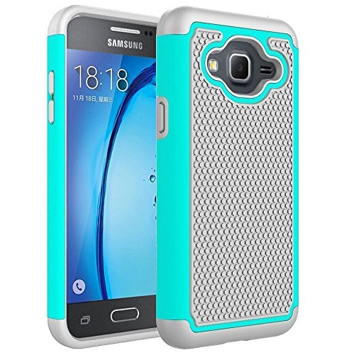 Galaxy J3 2016 Case,Galaxy J3V Case,Galaxy J3 6 Case,Galaxy Amp/Express Prime Case,Galaxy Sky/Sol Case,Asmart Shockproof Dual Layer Protective Cover Phone Case for Samsung Galaxy J3 V 2016 (Mint)