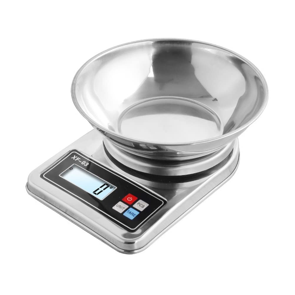 Food Scale Digital Kitchen Highly Accurate Multifunction Household Scales Stainless Steel Plates Precise and Tare Function Electronic for Cooking Baking