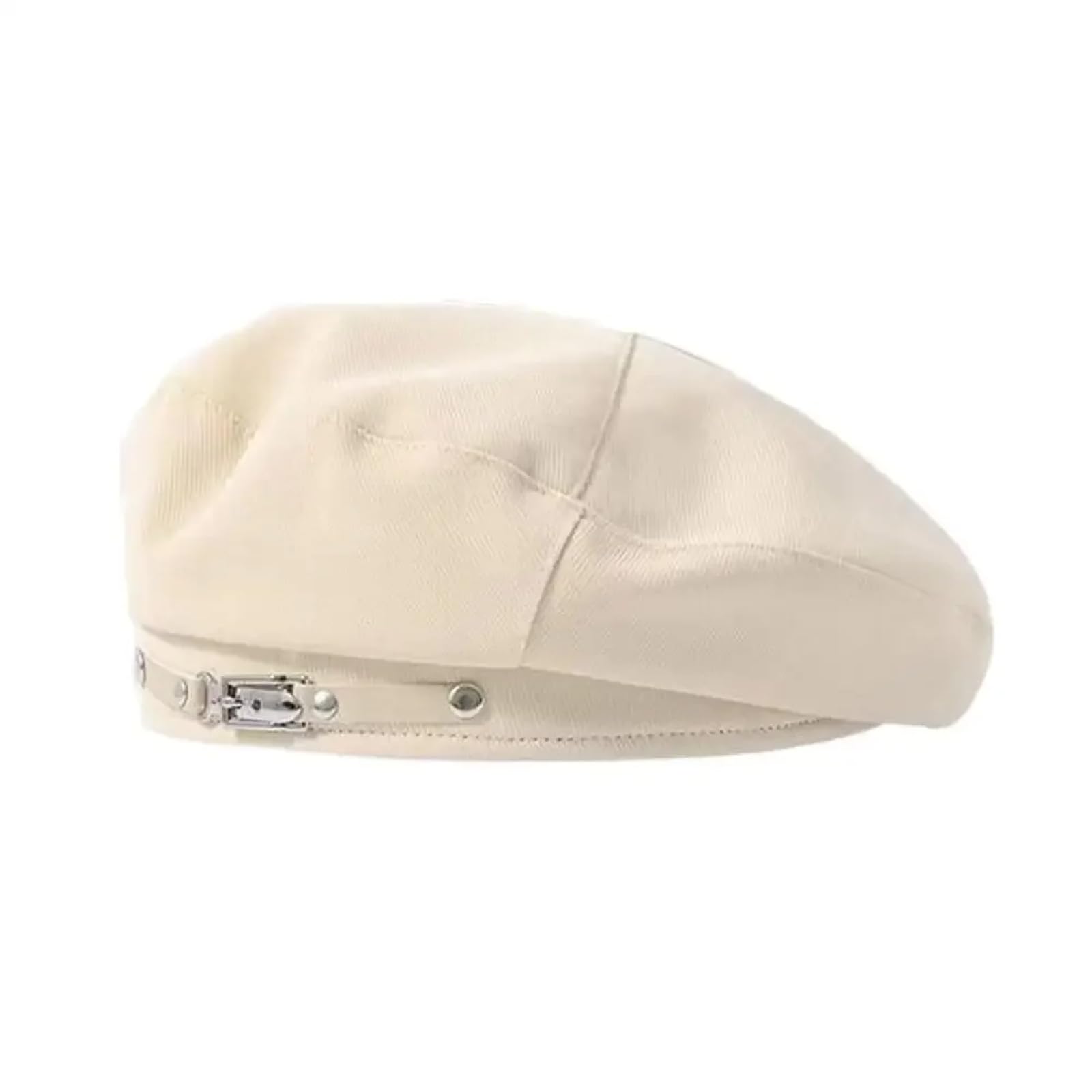 Hats Caps Skullies Beanies Beanie Unique Metal Buckle Beret - Featuring an Elegantfashionable Designperfect for The Autumn/Winter British Retro Trend Beige