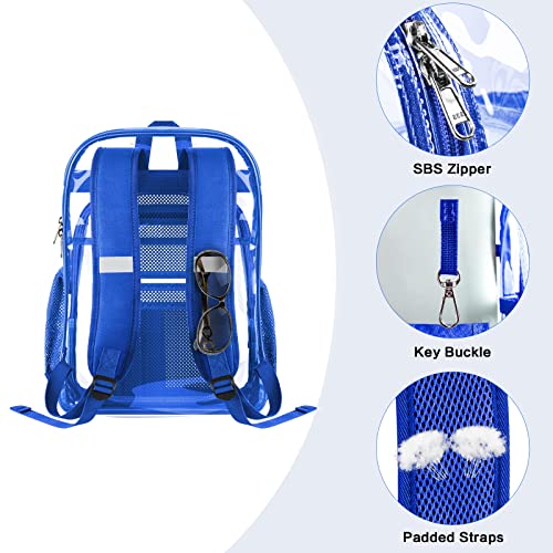 Image of PAMANO Clear Backpack Transparent Heavy Duty School PVC Bookbag See Through Bag Boys and Girls for College Work Travel Security