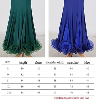 Ballroomdansrok, Visgraat Curling Moderne Dansrok Latin Dance Lange Rok ( Color : Blue, Size : M
