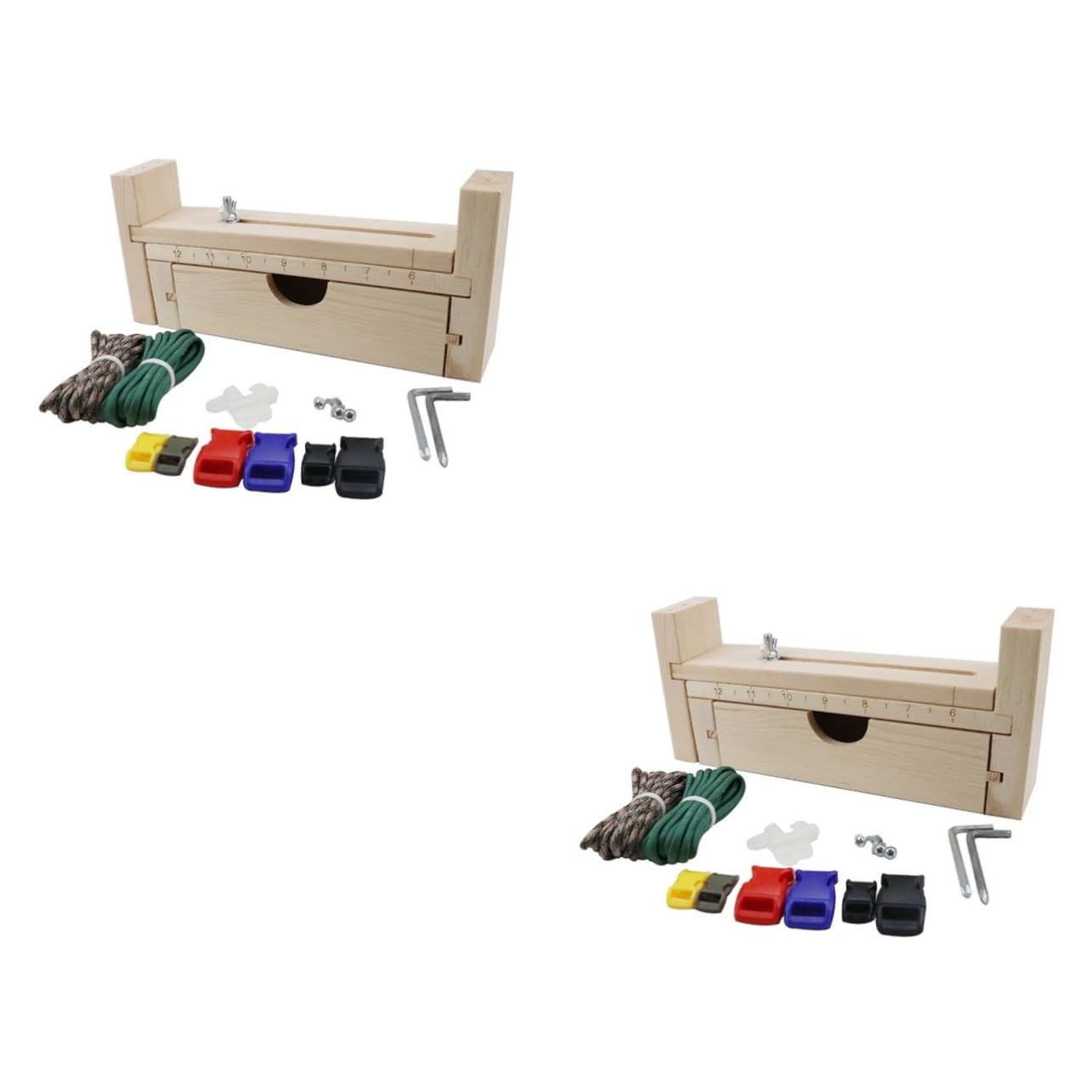 HOMSFOU 2 Sätze Armband Flechtvorrichtung DIY Armband Holzrahmen Kit für Handarbeiten Verstellbare mit Zufälligen Seilfarben für Kreative Bastelprojekte Zufällige Farbe