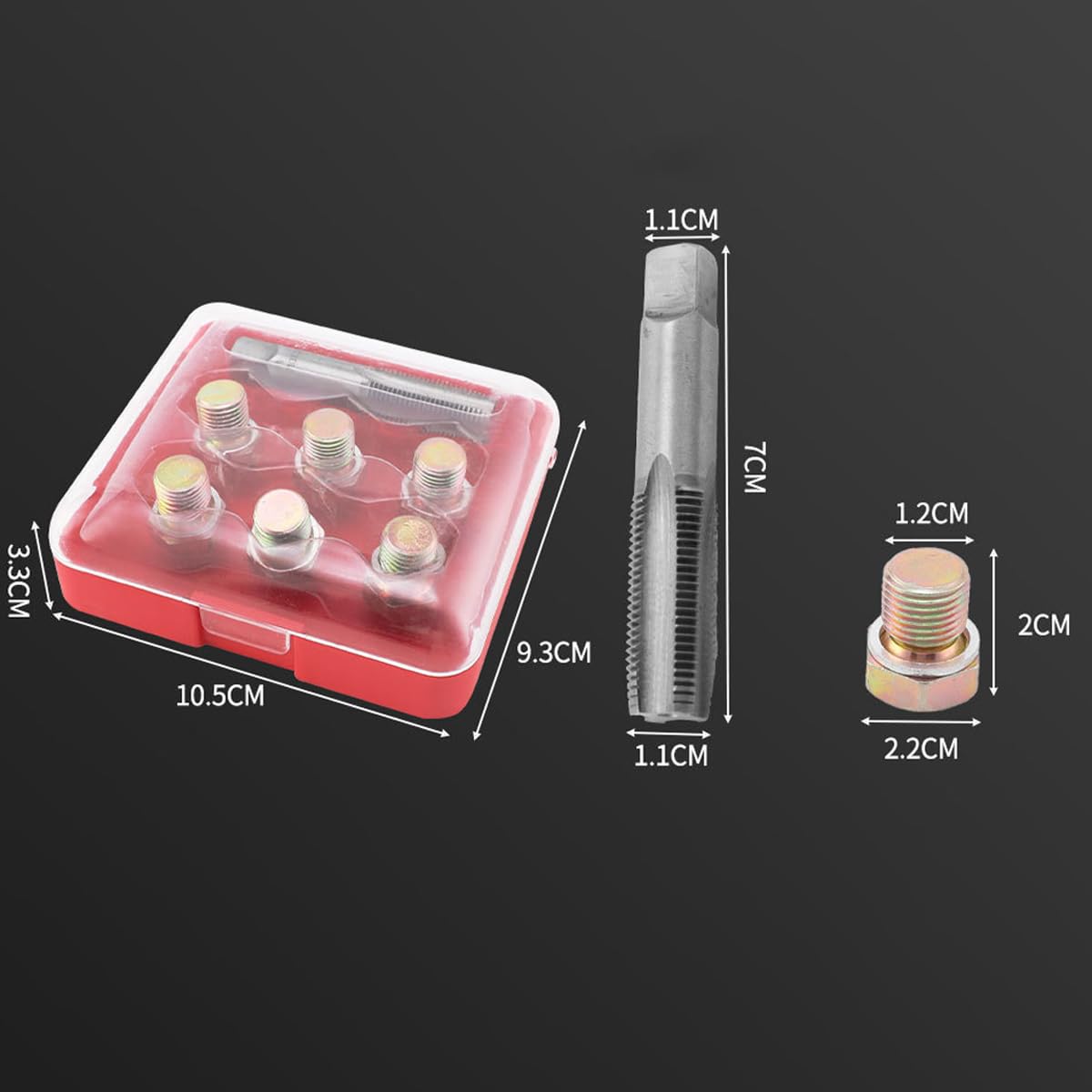 1 set M15 x 1,5 mm, kit di riparazione filettata per tappo di scarico del cambio della coppa dell'olio per auto e veicoli commerciali leggeri